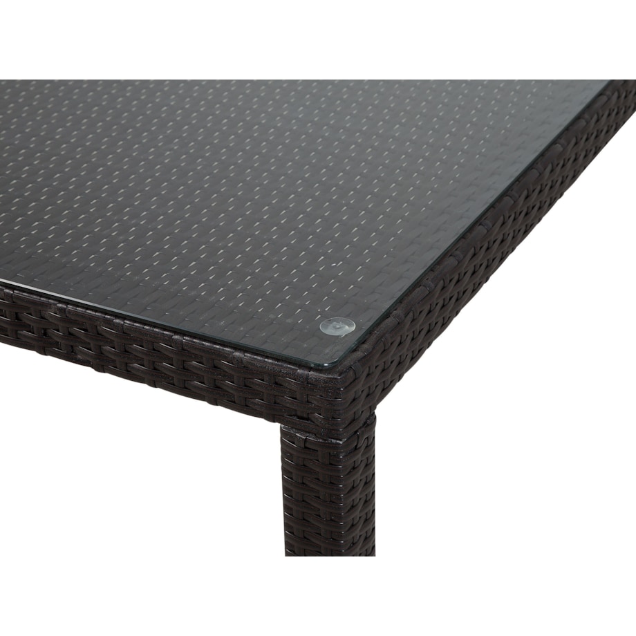 Stół ogrodowy z technorattanu 220 x 100 cm brązowy ITALY