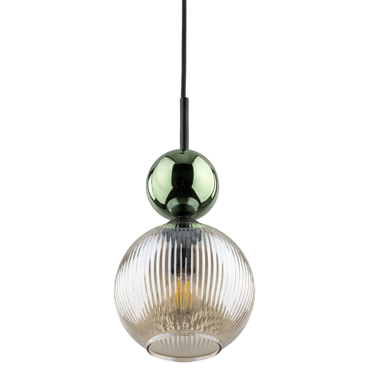 Lampa Wisząca SOPHIA Zielono-Bursztynowa Czarna, E14 LED do 10 W, Regulowana, TK Lighting