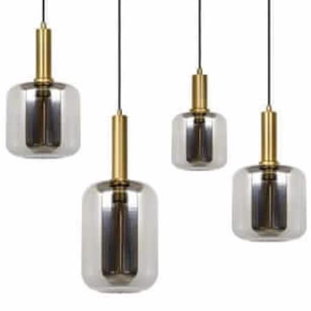 Loftowa LAMPA wisząca JOANET 45494/06/65 Lucide kulista OPRAWA szklany ZWIS na listwie industrialny przydymiony