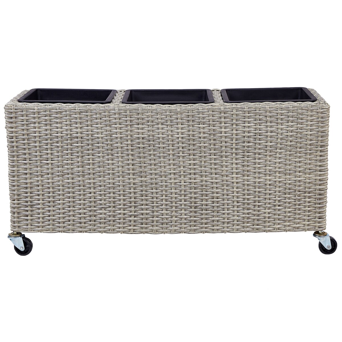 Donica na kółkach z technorattanu brązowa BELLIS