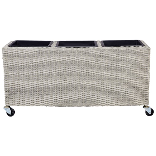 Donica na kółkach z technorattanu brązowa BELLIS