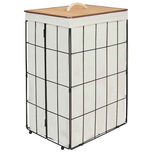 Kosz na pranie MIRISSA Metal Czarny 72 L