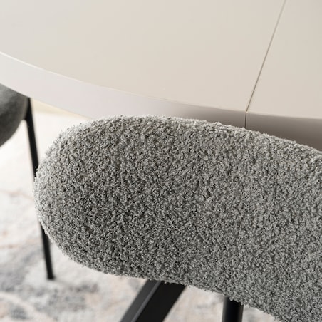 Krzesło Tapicerowane Do Salonu Jadalni Kuchenne Baranek Teddy Szare TULSA