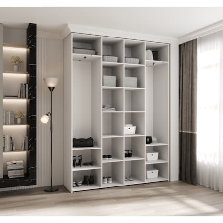 Szafa czterodrzwiowa Como 1 180 gł.40 biały+czarny