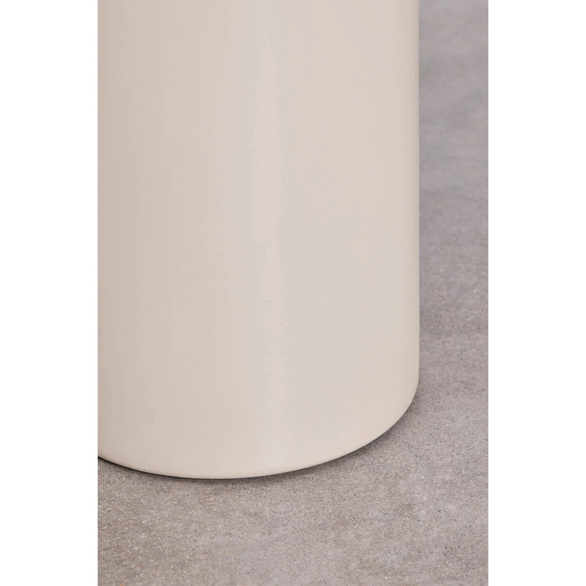 Stolik pomocniczy, Ø45 cm z cementu Layana, kremowy wysoki połysk