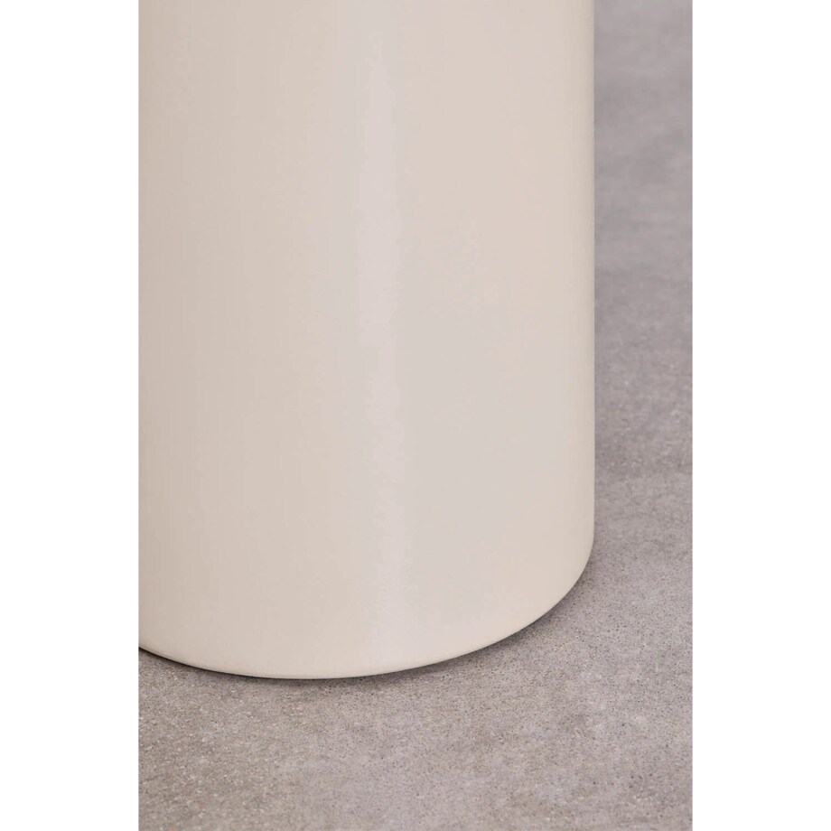 Stolik pomocniczy, Ø45 cm z cementu Layana, kremowy wysoki połysk