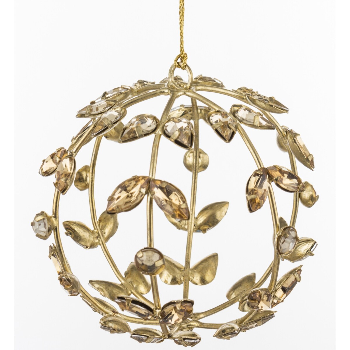 Ozdoba - zawieszka 2 szt. złota kula 9x9x9 cm ażurowa