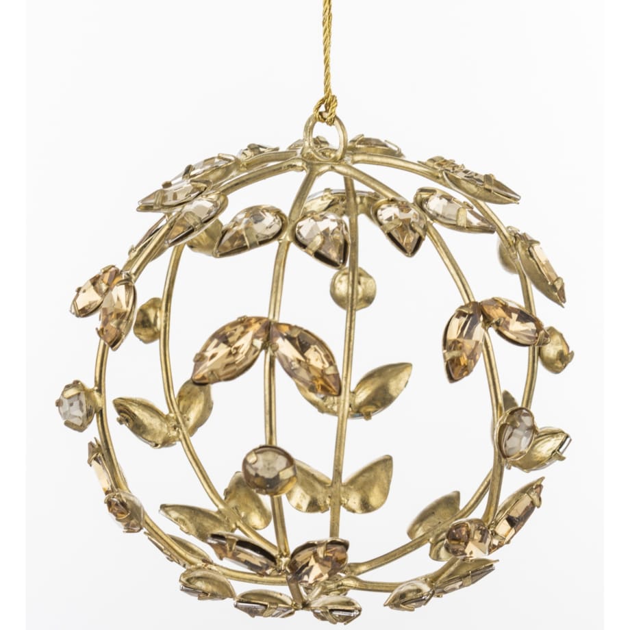 Ozdoba - zawieszka 2 szt. złota kula 9x9x9 cm ażurowa