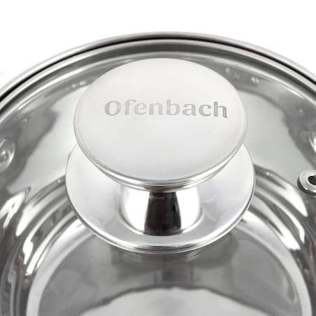 Garnek ze stali nierdzewnej z pokrywką 1L indukcja gaz OFENBACH