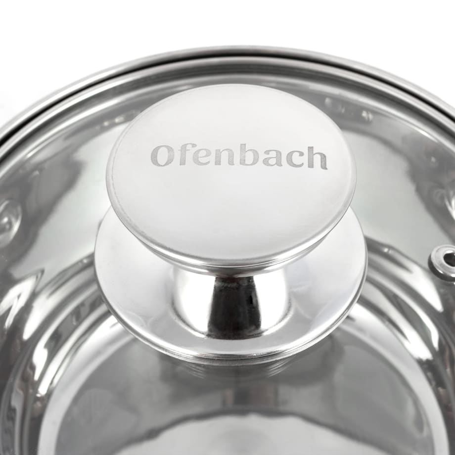 Garnek ze stali nierdzewnej z pokrywką 1L indukcja gaz OFENBACH