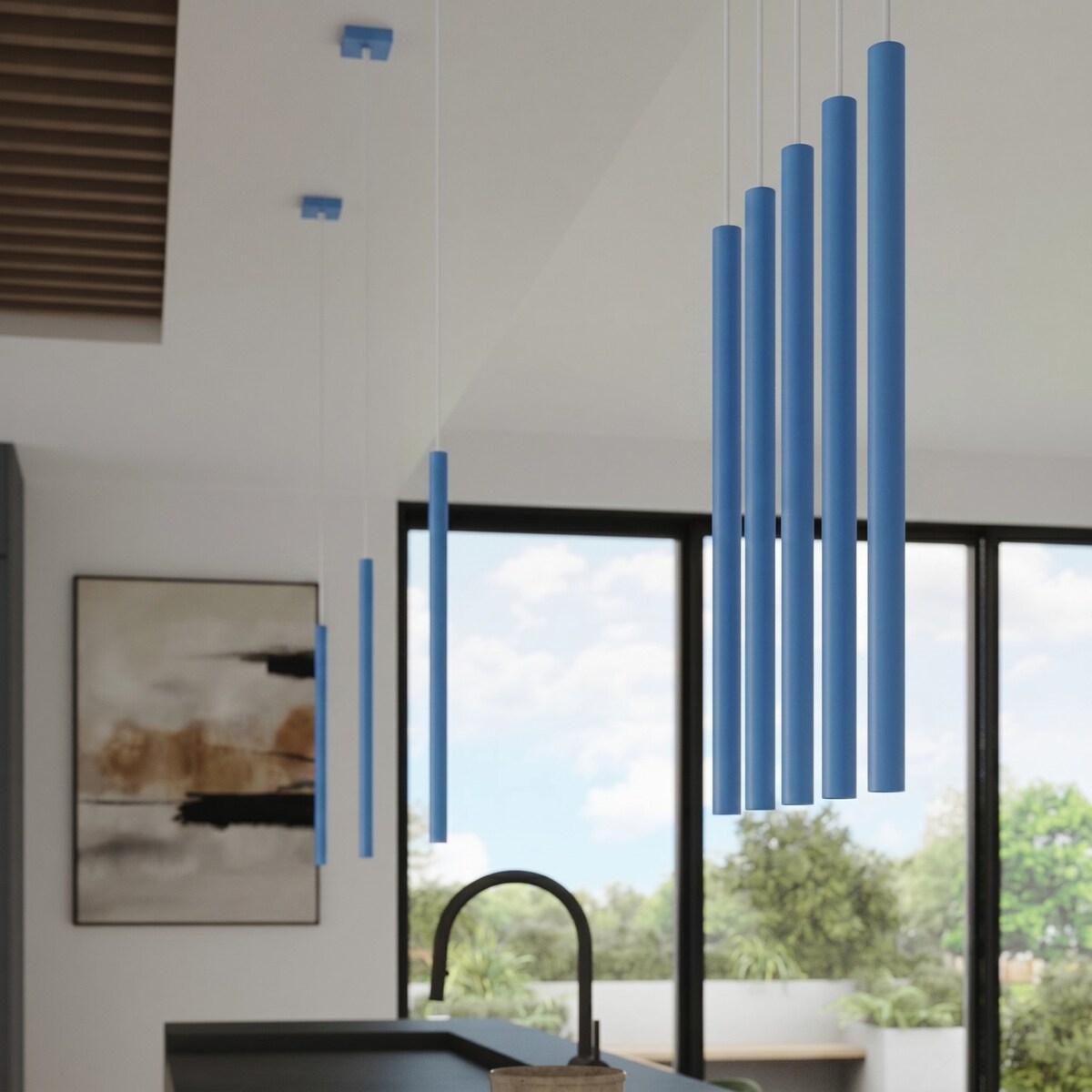 Lampa wisząca PASTELO 3P błękitna