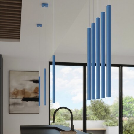 Lampa wisząca PASTELO 3P błękitna
