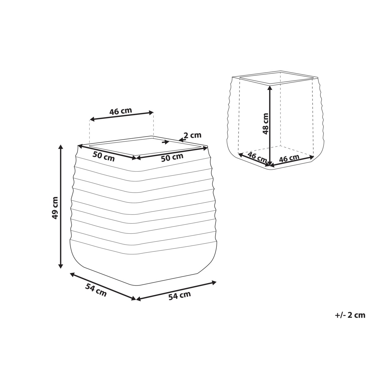 Doniczka 50 x 50 x 49 cm biała PARIKIA