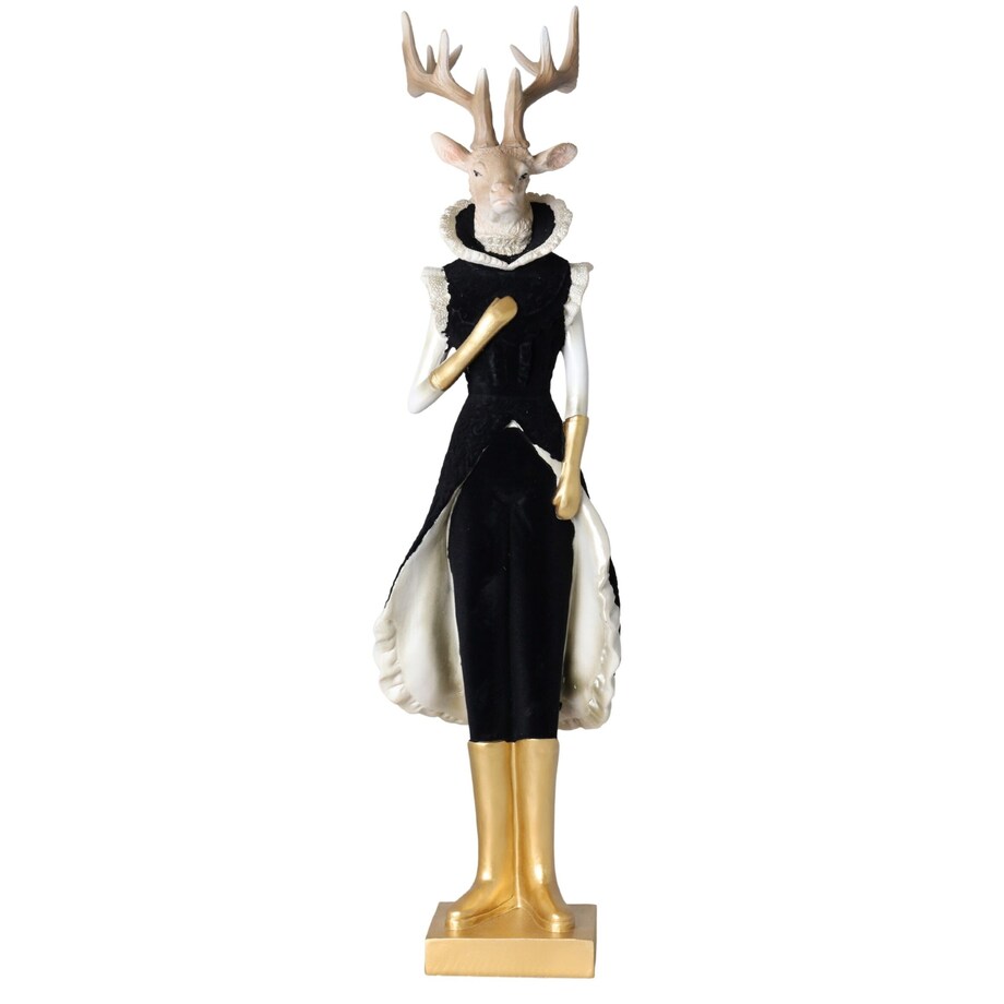 Figurka - pani renifer 62x21x17,5 cm RENIA w granatowej sukience