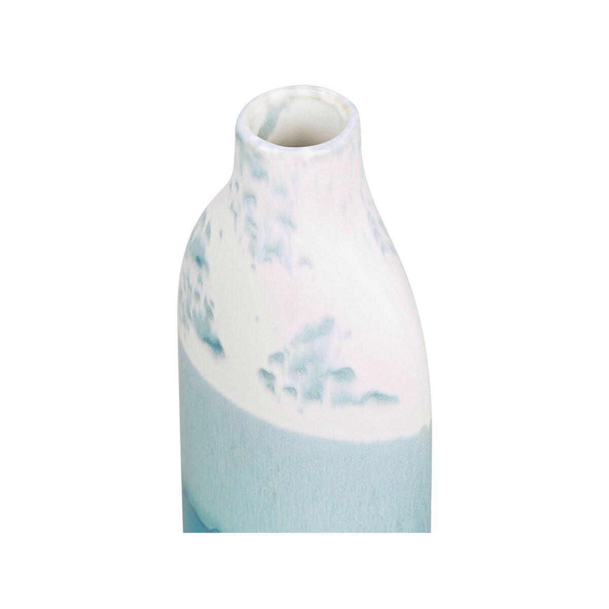 Wazon na kwiaty ceramiczny 35 cm biało-niebieski CALLIPOLIS