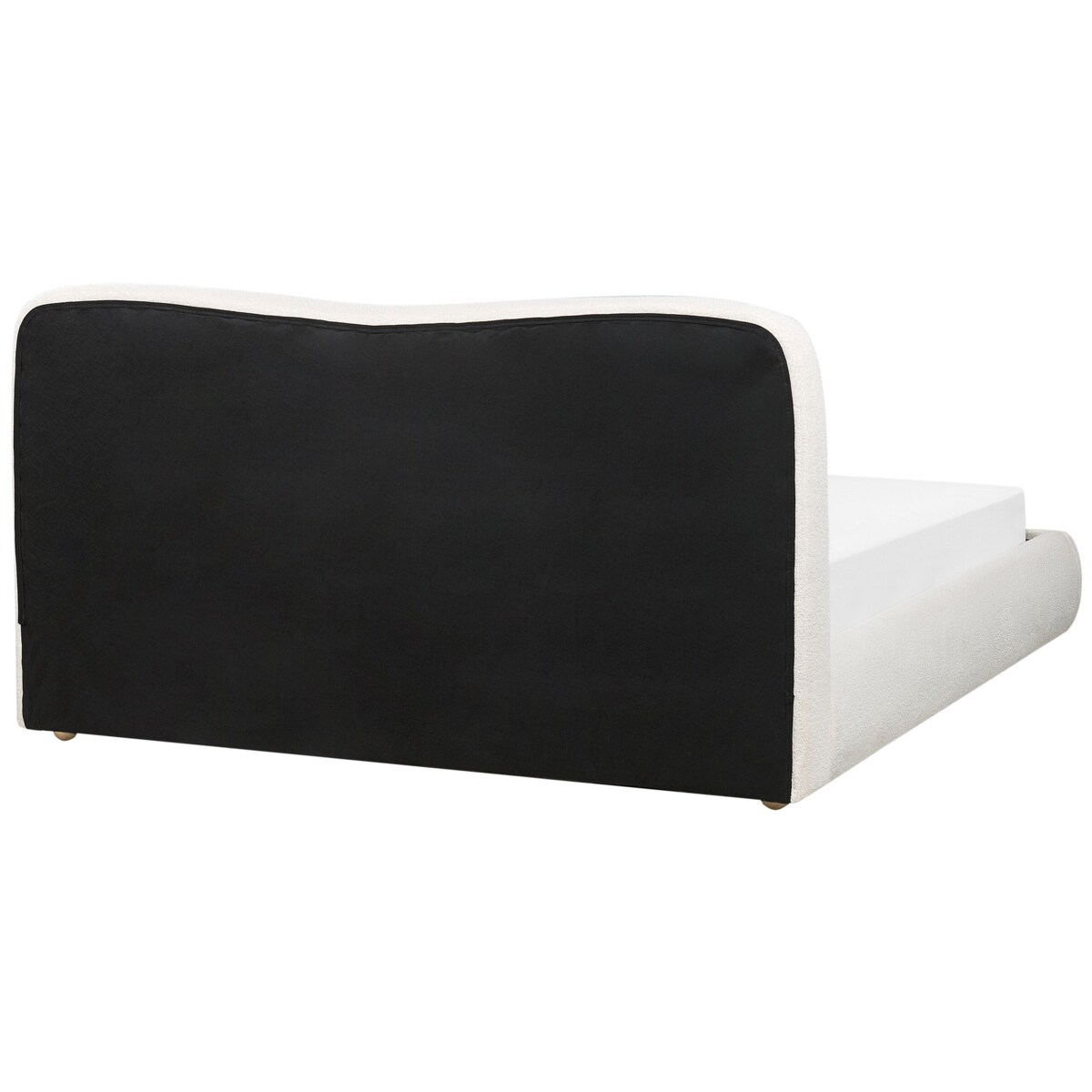 Łóżko z pojemnikiem boucle 160 x 200 cm białe BLAGNAC