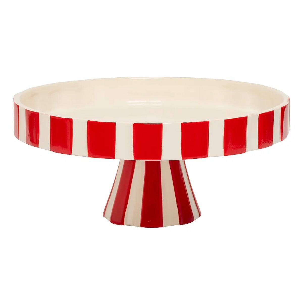 Ceramiczna patera świąteczna, czerwono-biała, Ø 27 cm