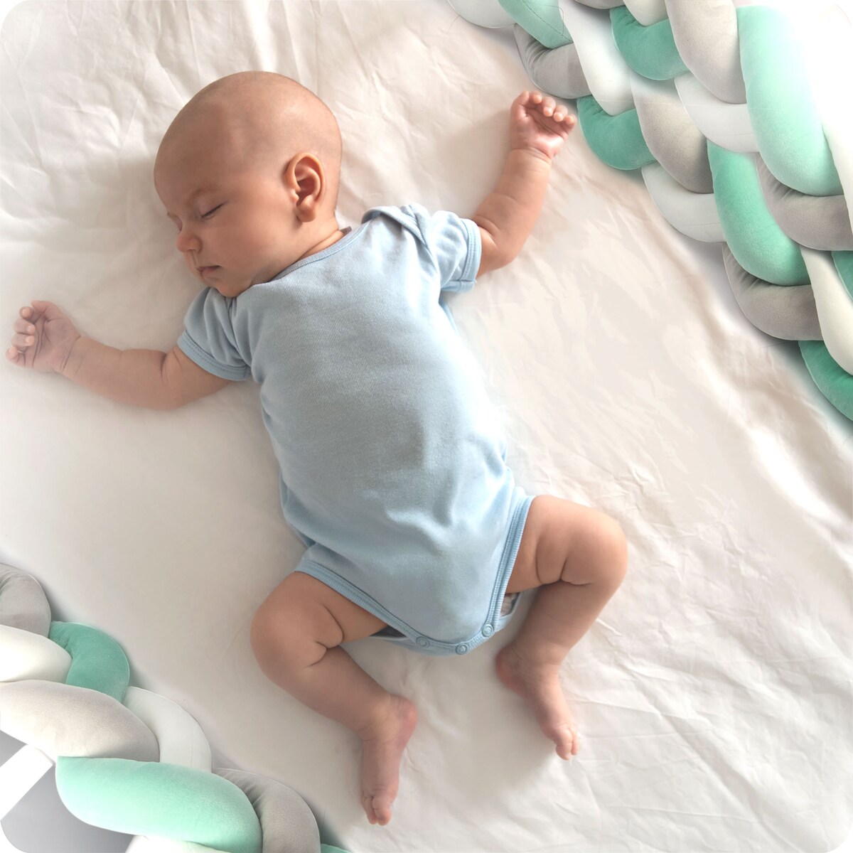 Ochraniacz do łóżeczka warkocz otulacz pleciony 2m Ricokids