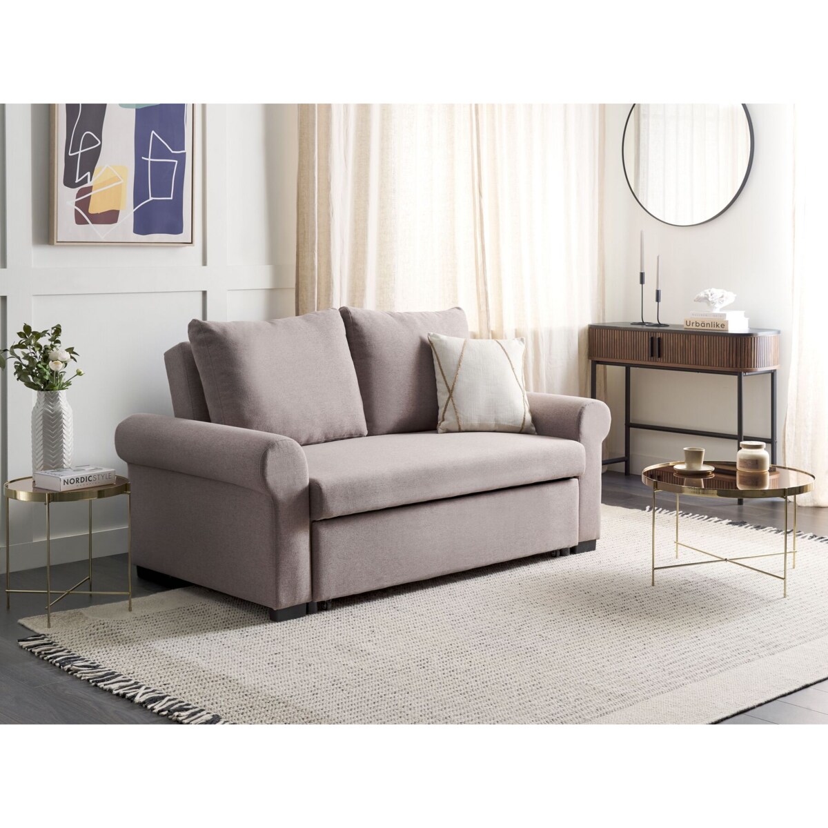 Sofa rozkładana brązowa SILDA