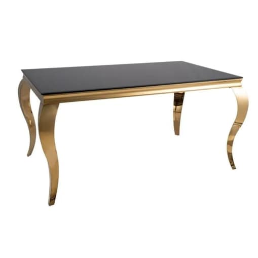 Stół PRINCE 150x90 czarny/złoty