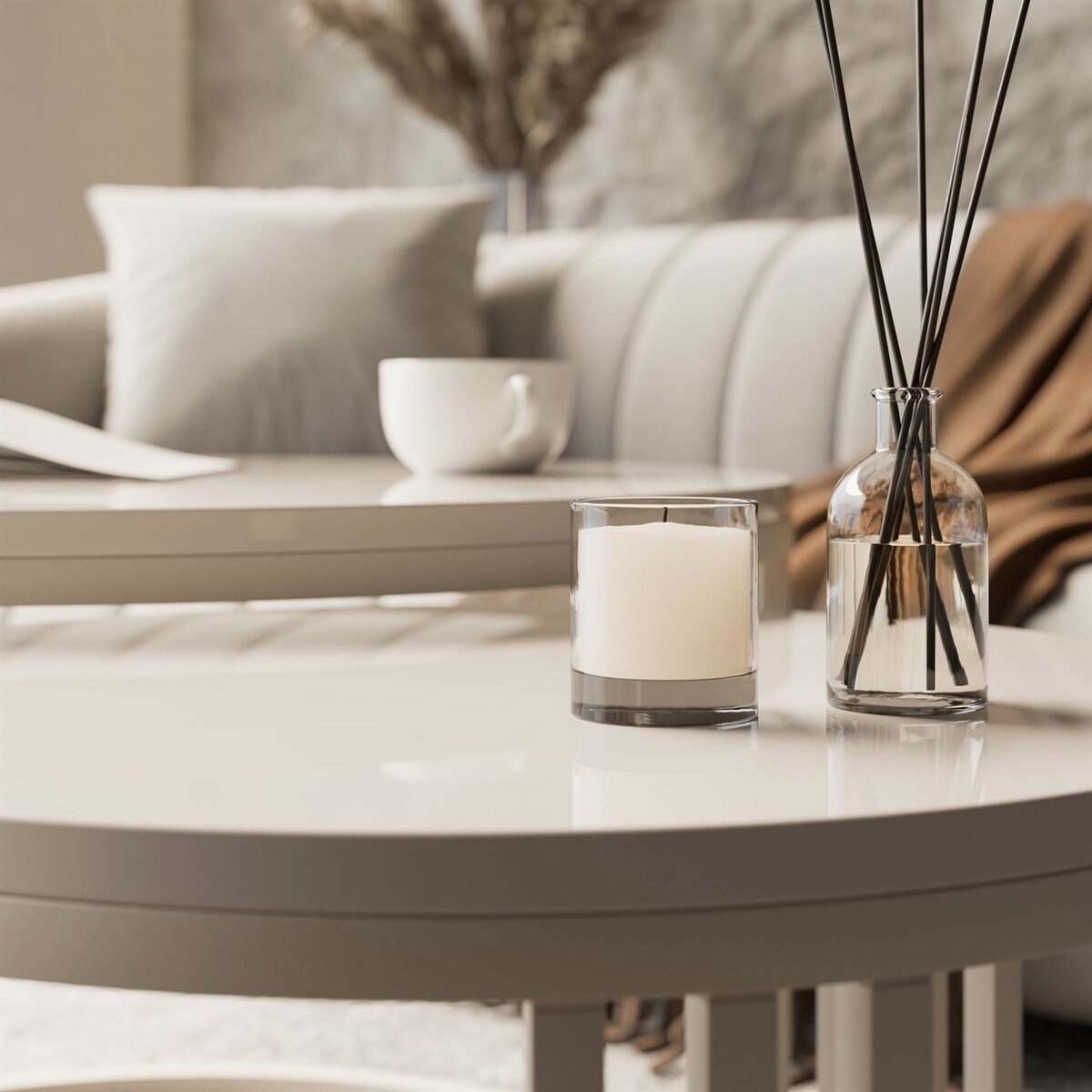 Stolik kawowy LORI 2w1 KASZMIR wysoki połysk, blat kaszmir