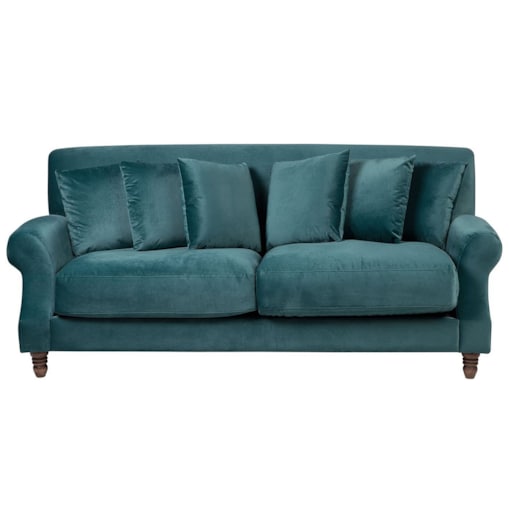 Sofa 3-osobowa welurowa lazurowa EIKE