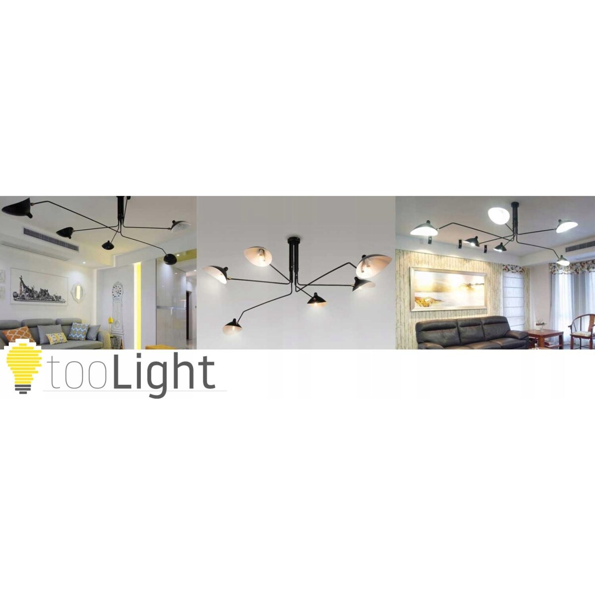 Duża Lampa Sufitowa Wisząca Czarna Pająk 270Cm Xxl