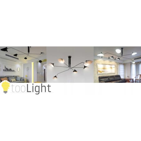 Duża Lampa Sufitowa Wisząca Czarna Pająk 270Cm Xxl