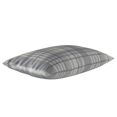 Poszewka Kinga na poduszkę prostokątną 60x40 kratka beżowo-szary melanż