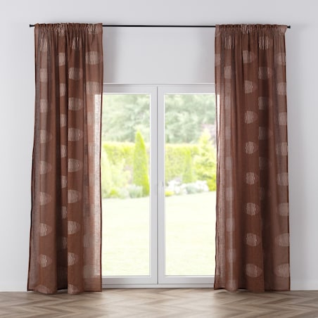 Zasłona BASIC na taśmie marszczącej 130x280 cm brąz 1szt. 130x280 brązowy