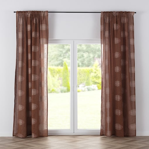 Zasłona BASIC na taśmie marszczącej 130x280 cm brąz 1szt. 130x280 brązowy