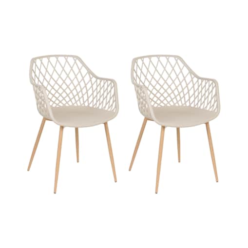 Zestaw 2 krzeseł do jadalni NASHUA Beżowy