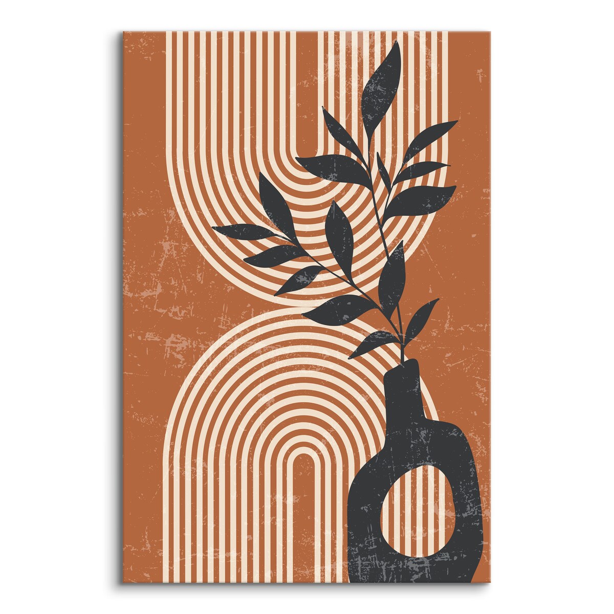 Obraz Gałązka Oliwna Boho Styl Bordo 80x120cm