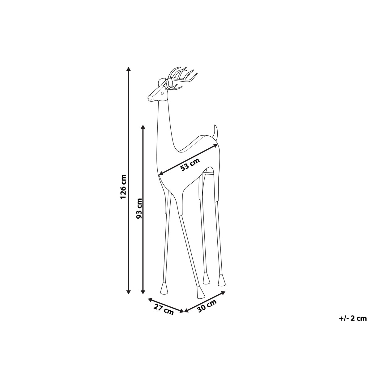 Ozdoba świąteczna renifer złota PELLO