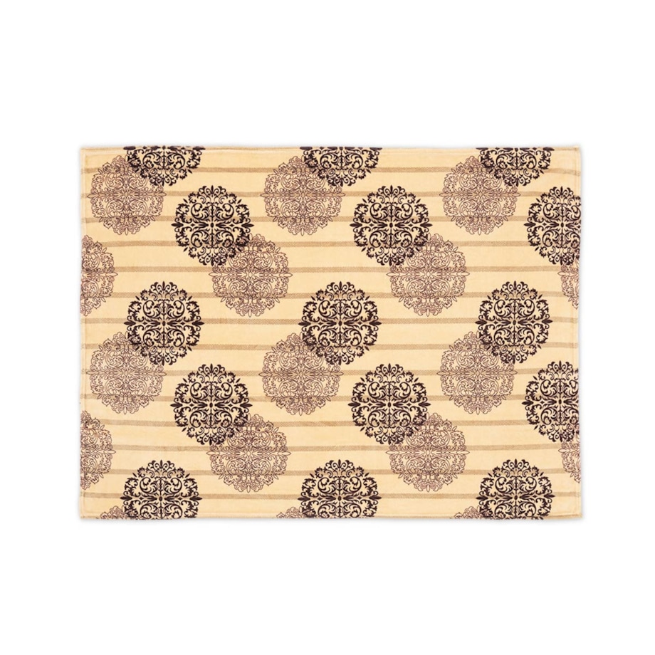 Konsimo LATRIS Pled, beżowy/brązowy/zielony