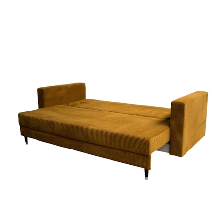 Rozkładana kanapa SONTI w tkannie poso- musztardowa