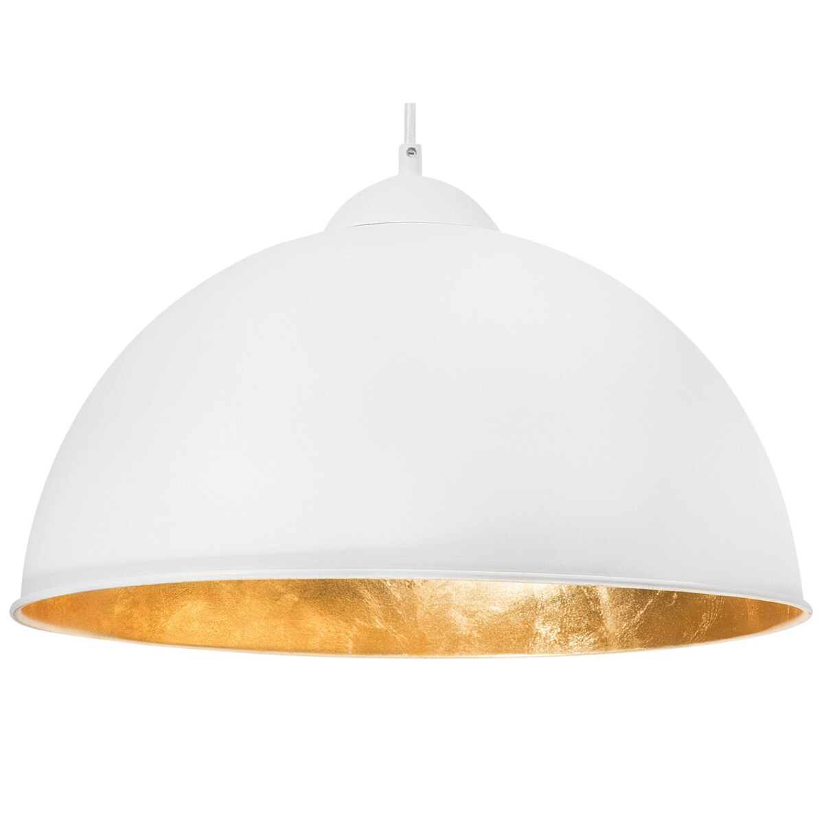 Lampa wisząca metalowa biała CETINA