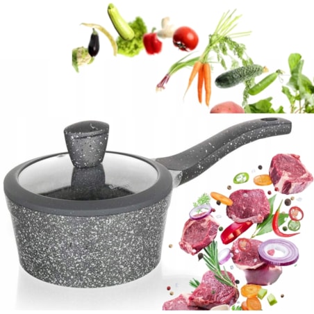 GARNEK RONDEL 16 cm 1,3 L POWŁOKA GRANITE banquet rondelek do gotowania