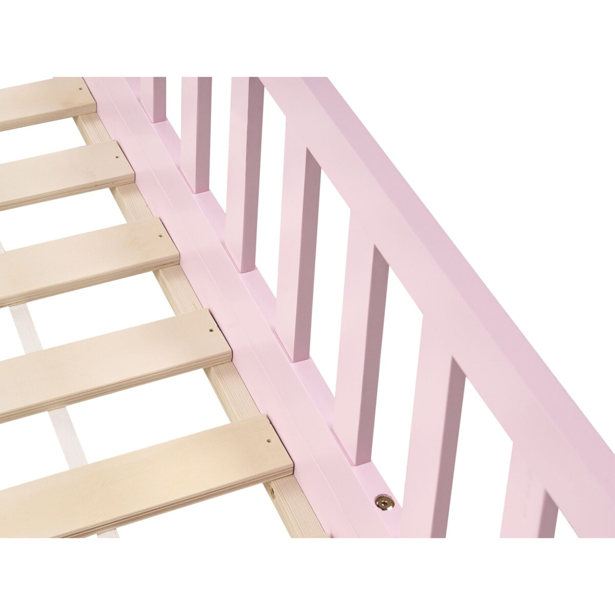 Łóżko dziecięce Domek Drewno sosnowe COSSAYE 90 x 200 cm Pastelowy róż