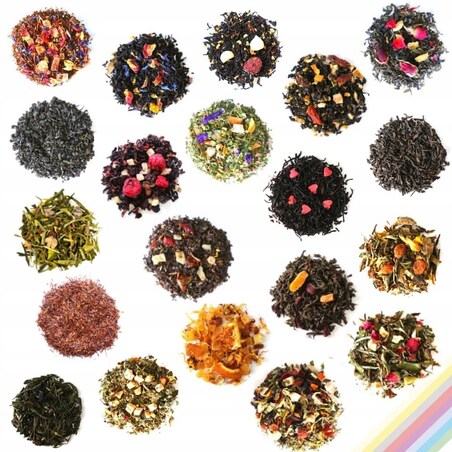 Zestaw 20 wyselekcjonowanych herbat sypanych HERBATY POLECANE CUP&YOU - box prezentowy upominkowy dla kobiety chłopaka mamy taty babci dziadka niej niego