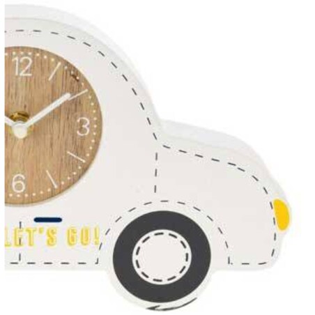 Zegar dla dziecka Zegarek STOJĄCY samochód biały