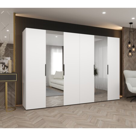 Szafa uchylna otwierana MARBELLA 2 300 wys. 202 cm Biały + u. Czarny