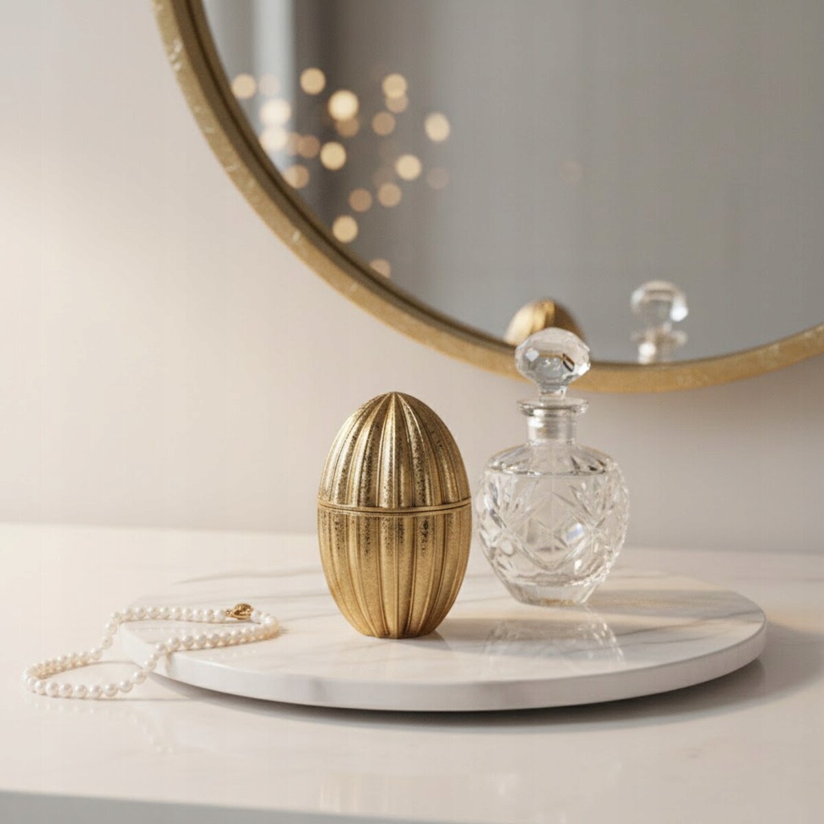 PUZDERKO ZŁOTE POJEMNIK WIELKANOCNY JAJKO NA DROBIAZGI BIŻUTERIĘ MAŁY