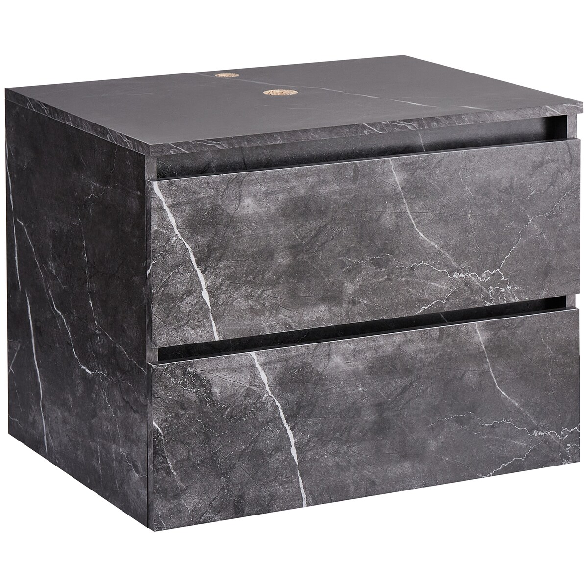 Szafka łazienkowa wisząca pod umywalkę SERRA 60 cm Czarny marmur