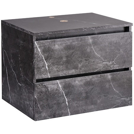Szafka łazienkowa wisząca pod umywalkę SERRA 60 cm Czarny marmur