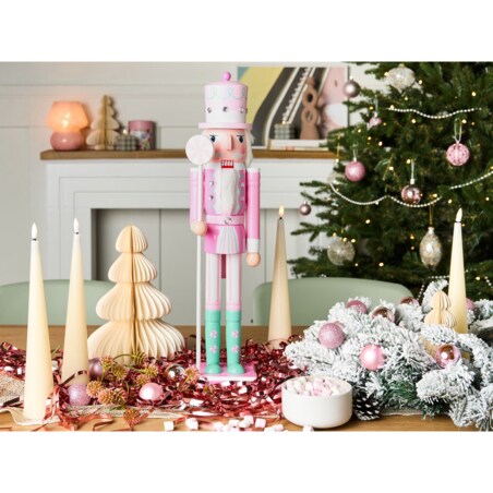 Figurka dekoracyjna DALALVEN Dziadek do orzechów 50 cm Różowy