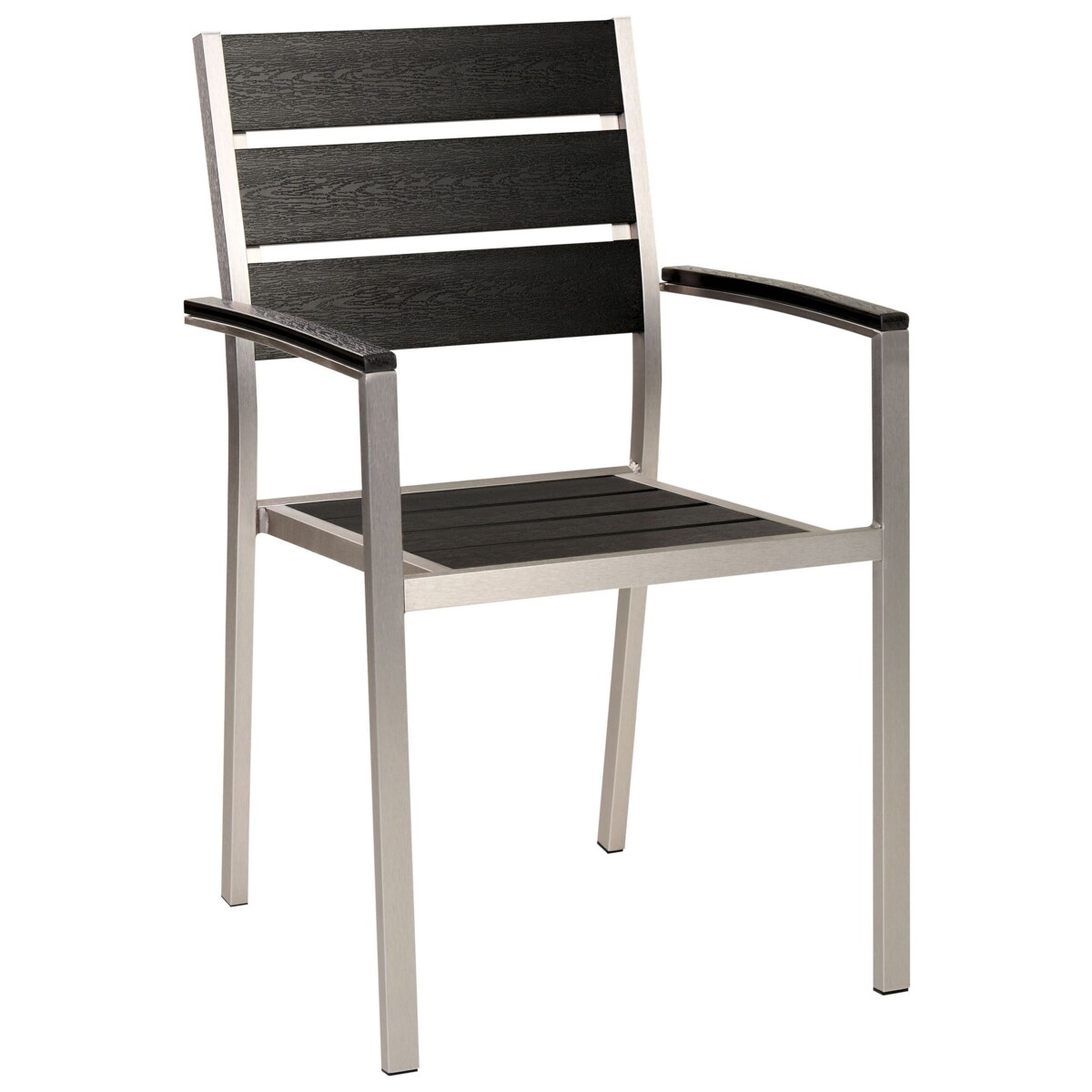 Zestaw 6 krzeseł ogrodowych VERNIO Czarny/ srebrny