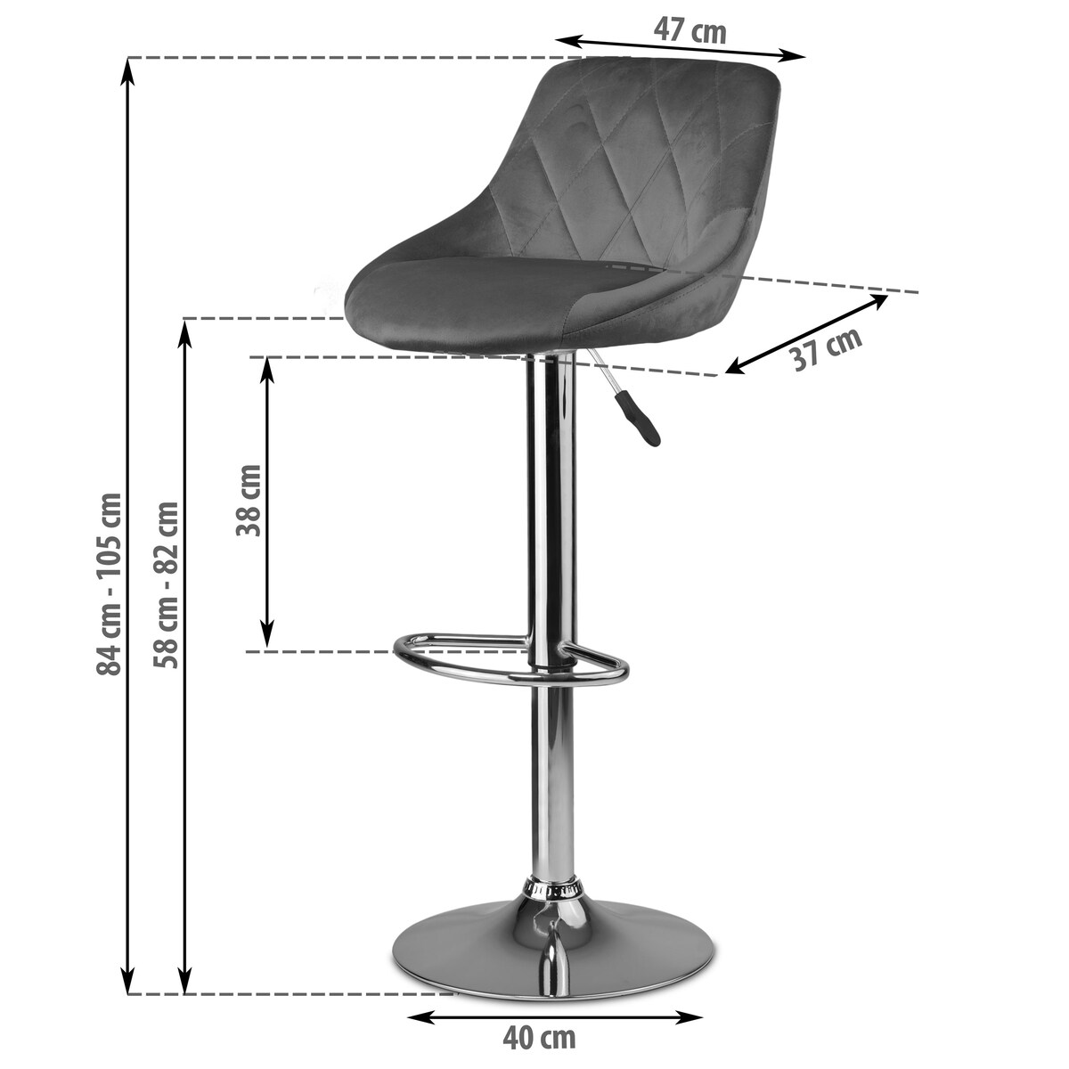 Hoker barowy z oparciem Sofotel Nerra 260010-2 2 szt.