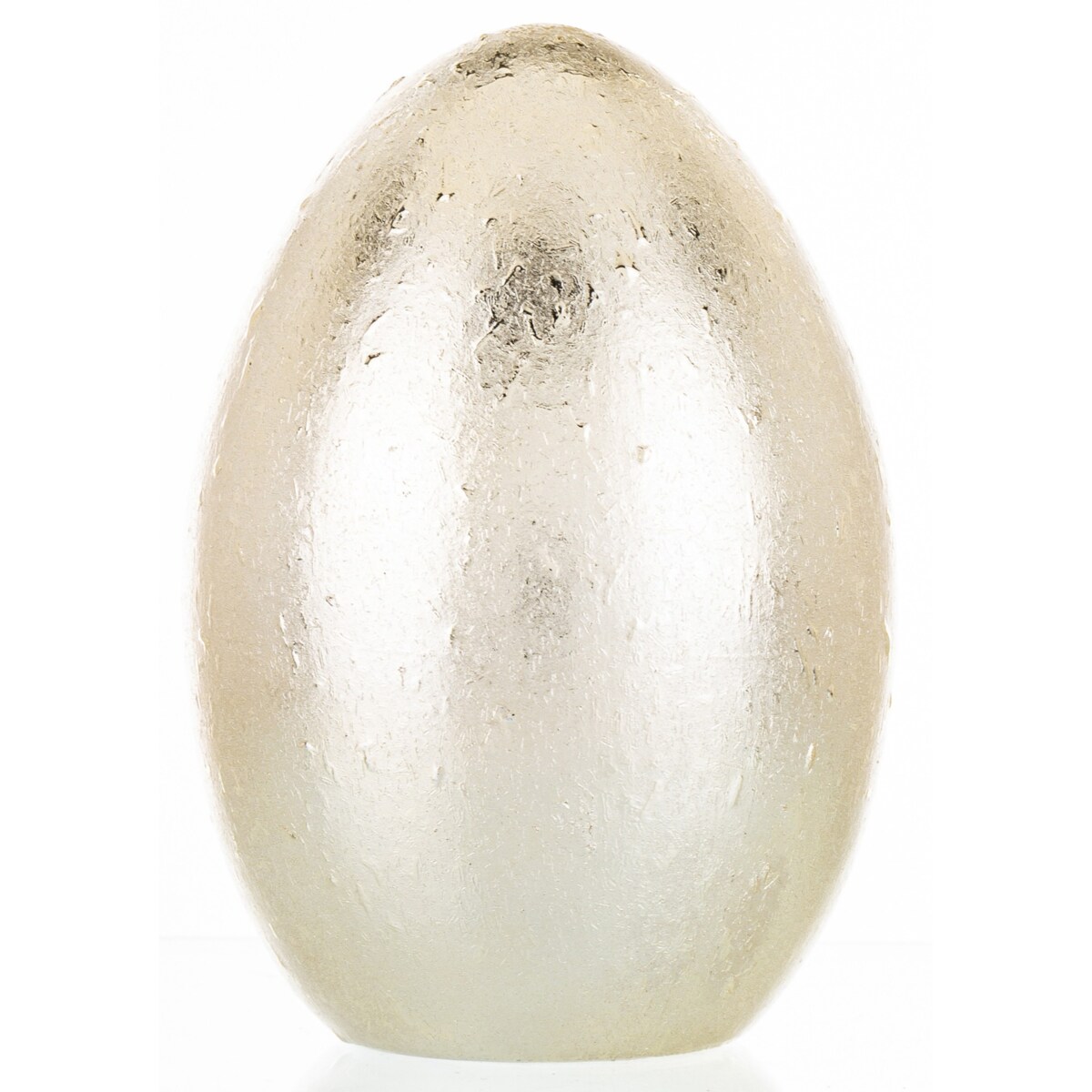 Dekoracja - srebrne jajko z ceramiki 11,5x8x8 cm MONNI - IV