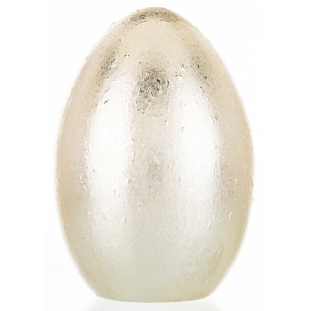 Dekoracja - srebrne jajko z ceramiki 11,5x8x8 cm MONNI - IV